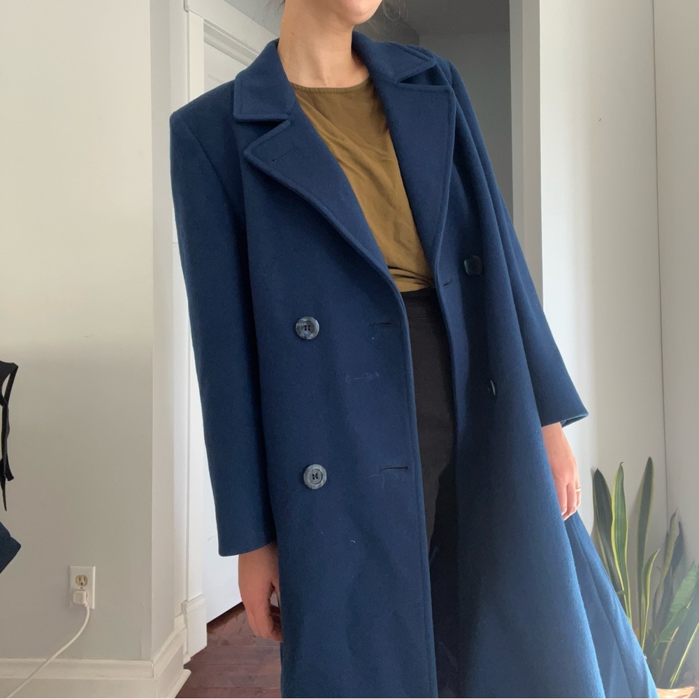 Vintage London Fog wool coat, vibrant blue